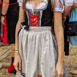 Authentic German Dirndl - Black, Red, Beige